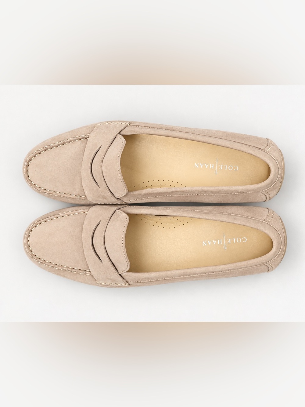 Cole Haan  Nike Women's Suede Loafers in Light Beige